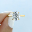 3.00Ct. Oval Shape Moissanite Yellow Gold Solitaire Engagement Ring (SO71OV-M)