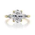 3.00 Ct. Oval Shape Moissanite Tacori Yellow Gold RoyalT Three-Stone Engagement Ring (HT2628OV10X8Y-M)