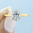 1.50 Ct. Oval Shape Moissanite Tacori Yellow Gold Coastal Crescent Engagement Ring (P100OV85X65-M)