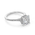 3 ct Cushion Hidden Halo White Gold Engagement Ring (CR09CU)