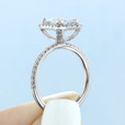 2.50 Ct. Emerald Cut Moissanite Halo Engagement Ring (CR16EC-M)