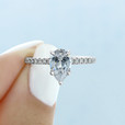 1.50 Ct. Pear Shaped Moissanite Micro-Prong Engagement Ring (CR160PS-M)