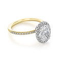 2 ct Oval Two-Toned Halo Yellow Gold Engagement Ring (CR16OV)