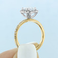 2 ct Oval Two-Toned Halo Yellow Gold Engagement Ring (CR16OV)