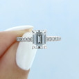 1.50 ct Emerald Cut Micro-Prong White Gold Engagement Ring (CR160EC)