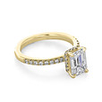 1.50 ct Emerald Cut Hidden Halo Yellow Gold Engagement Ring (CR19EC-YG)