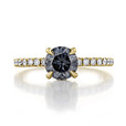 1 ct Grey Round Hidden Halo Yellow Gold Engagement Ring (CR19-YG)