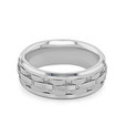 White Tungsten Carbide 8mm Men's Brushed Wedding Band (FG33)