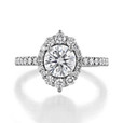 1 ct Round Unique Halo Platinum Engagement Ring (CR25-PL)