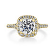 1.25 ct Round Halo Micro-Prong Yellow Gold Engagement Ring (CR172-YG)