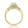 1.25 ct Gabriel Halo Three-Stone Yellow Gold Engagement Ring (GC26-YG)