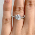 1.00 ct Tacori Petite Crescent White Gold Engagement Ring (HT254615RD65)