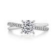 1.00 ct Round Gabriel White Gold Engagement Ring (GC64)