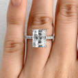 3.90 Ct. Radiant Shape Moissanite Micro-Prong White Gold Engagement Ring (CR20)