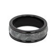 Black Tungsten Carbide 8mm Men's Meteorite Wedding Band (11-6082)