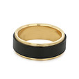 Black Tungsten Carbide 8mm Men's Gold Wedding Band (FG64BY)