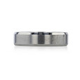 White Tungsten Carbide 6mm Men's Beveled Wedding Band (FG290W)