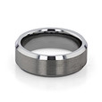 Tungsten Carbide 8mm Men's Beveled Wedding Band (FG293)