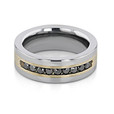 Tungsten Carbide 8mm Men's Black Diamond Wedding Band (FG483)