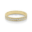 18K Yellow Gold Engraved Pavé-Set Diamond Band (LB36-YG)