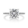 3.00 Ct. Cushion Cut Moissanite Hidden Halo Engagement Ring (CR09CU-MPL)