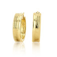 14K Yellow Gold Engraved Huggie Hoop Earrings (4002160)