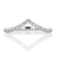 14K White Gold V-Shaped Micro Prong Set Diamond Band (33-9343)