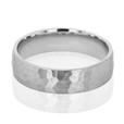 14K White Gold 6mm Men's Hammered Wedding Band (11-89106)