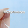 14K White Gold Marquise Shape Pavé-Set Diamond Band (LR4794-WG)