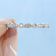 14K White Gold Round Marquise Alternating Pavé-Set Diamond Band (LR5701-WG)