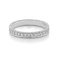 18K White Gold Engraved Pavé-Set Diamond Band (LB36-WG)