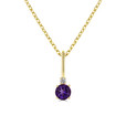 14K Yellow Gold Amethyst Solitaire Pendant (88002-2)