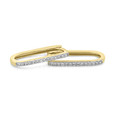 14K Yellow Gold Paper Clip Diamond Earrings (4002174)
