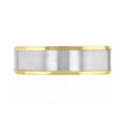 14K Gold 7mm Men's Two-Tone Beveled Wedding Band (FG202-7T-YG)