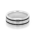 14K White Gold 7.5mm Men's Diamond Wedding Band (WB376-WG)