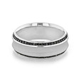 14K White Gold 8mm Diamond Men's Wedding Band (WB515-WG)