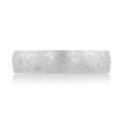 14K White Gold 5mm Men's Coarse Brushed Wedding Band (11-12025L-WG)