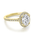 2 ct Oval Halo Micro-Prong Yellow Gold Engagement Ring (2007280-YG)