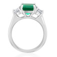 3 ct Green Emerald Three-Stone Engagement Ring (TR93-WG)