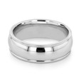 Platinum 6mm Men's Polished Milgrain Wedding Band (FG138)