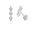 0.90ct White Gold Three Stone Lab Diamond Stud Earrings (75-3209NW)