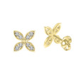 0.37ct Yellow Gold Floral Lab Diamond Stud Earrings (75-3803AY)