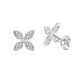 0.37ct White Gold Floral Lab Diamond Stud Earrings (75-3803AW)