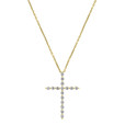 14K Yellow Gold Diamond Cross Pendant (R42307)