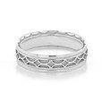 18K White Gold Men's Tacori Sculpted Crescent Wedding Band (113-6W)