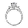 1.50 ct Princess Cut Three Stone Engraved Engagement Ring (CR45L)