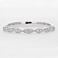 14K White Gold Marquise-Shaped Pavé Wedding Band (CR11B)