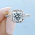 1.25 ct Round Halo Micro-Prong White Gold Engagement Ring (CR172)