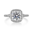 1.25 ct Round Halo Micro-Prong White Gold Engagement Ring (CR172)