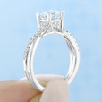 1 ct Round Micro-Prong Twist White Gold Engagement Ring (GC07)